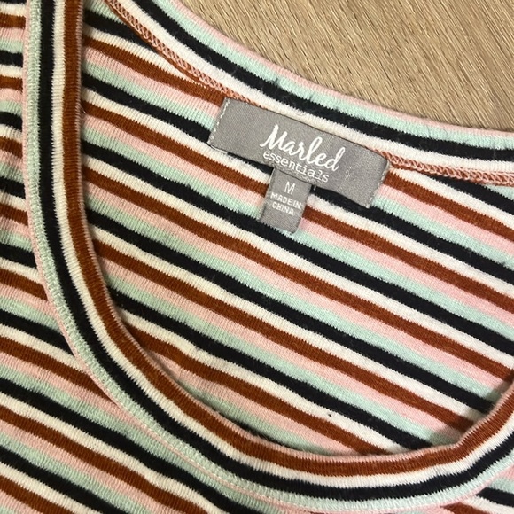 Marled Essentials Striped Cotton Blend Tank (M) - Picture 2 of 2